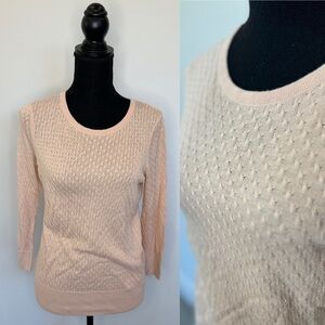 H&M Cream Knit Long Sleeve Lightweight Sweater (M)